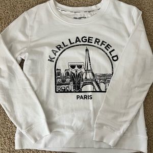 Karl Lagerfield Paris Women's Long Sleeve Graphic Crewneck Sweatshirt medium